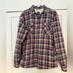 Kuhl Joyrydr Sherpa Lined Plaid Shirt Jacket Size L